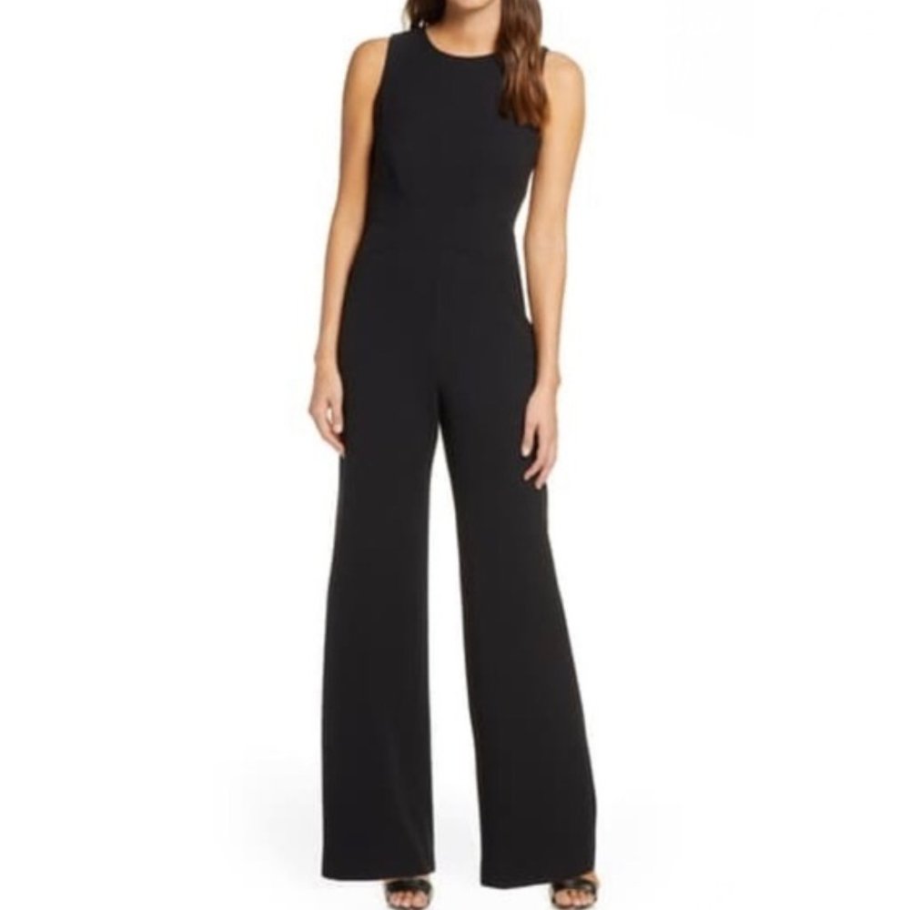 Vince Camuto Crisscross Waist Crepe Jumpsuit